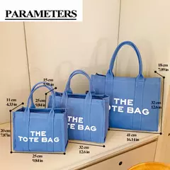 Bolsa tote feminina casual lona grande capacidade bolsas femininas designer letras ombro crossbody sacos de luxo grande shopper - comprar online
