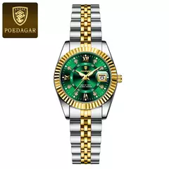 POEDAGAR-Relógio Elegante de Luxo Feminino, Impermeável, Luminoso, Encontro, senhoras, Aço Inoxidável, Quartzo, Menina - Wolf Magazine