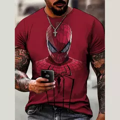 Camiseta masculina de manga curta de super-herói Marvel, top estampado em 3D, Tom e Hardy, festa masculina, verão na internet