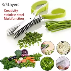 Tesoura de Cozinha Multi-Camada, Cortador Vegetal De Aço Inoxidável, Cebolinha Herb, Laver Spices, Cooking Tool, Cut Kitchen Accessories - Wolf Magazine