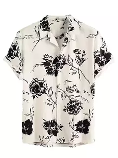 Imagem do Camisa de praia de manga curta masculina, estampada flores 3D, tops respiráveis, festa ao ar livre, verão, novo, S-5XL, 2022