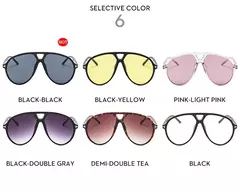 Óculos de sol piloto superdimensionados para homens e mulheres, óculos de sol retrô, óculos UV400, marca de luxo, nova moda, ins trending, 2022 - loja online