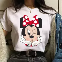 Moda mickey minnie mouse disney camiseta roupas femininas verão manga curta topos casuais camiseta kawaii - Wolf Magazine