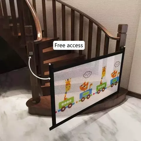 Rede isolada para animais de estimação, cercas de barreira para cães, portão de escadas, novo cercadinho dobrável de malha respirável para cerca de segurança de cães, portão de bebê