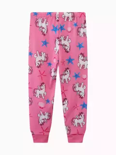 Imagem do Unicórnio cartoon pijama para meninas, manga longa, duas peças set