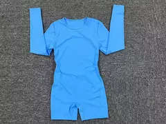 Macacão feminino de manga comprida sem acolchoamento, macacão de ginástica fitness, roupas esportivas femininas, roupas esportivas, roupas azuis, novo, 2024 - Wolf Magazine