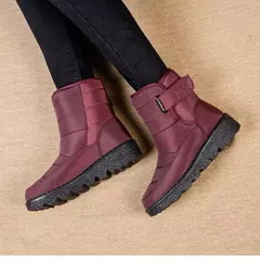 Botas de neve impermeáveis antiderrapantes para mulheres, sapatos de plataforma, tornozelo quente, sapatos acolchoados de algodão, inverno - Wolf Magazine