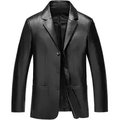 Blazers e ternos de couro masculinos, jaqueta marrom de alta qualidade, casacos de negócios, moda Premium, 2024 - comprar online