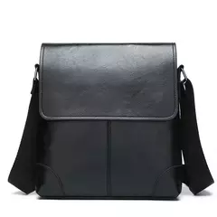 Bolsa crossbody impermeável para homens, cor sólida, grande capacidade, pasta portátil, armazenamento de couro PU, sacos de ombro, meninos