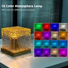 Portátil Crystal Desk Lamp, RGB Color Changing Night Light, Lâmpada de toque com porta de carregamento USB, Luz noturna para crianças berçário - comprar online