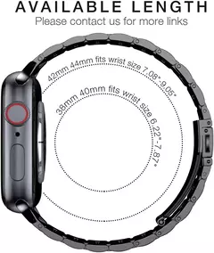 Imagem do Bracelete de Aço Inoxidável para Apple Watch, Pulseira de Luxo, Série 6, 5, 4, 3, 2, SE, 44mm, 42mm, 40mm, 45mm, 41mm, ultra 2, 49mm