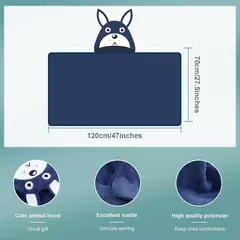 MICHLEY-toalhas de banho com capuz para criança, roupão macio, cobertor swaddle de sono quente, chuveiro para meninos e meninas, recém-nascido 0-9T - Wolf Magazine