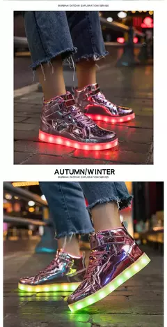 Tênis luminosos infantis, tênis de LED com sola luminosa, sapatos iluminados para crianças, meninos e meninas, tamanho 25-40 - comprar online