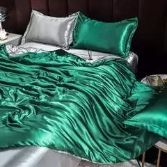 Mulberry Silk Bedding Set, capa de edredão, lençol, fronha, lençol de cetim luxo, cor sólida, rei, rainha, completo, Twin Size na internet