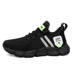 Imagem do Tênis de corrida de malha leve masculino, sapato casual esportivo respirável, tênis unissex para caminhada, tênis branco para homens