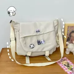 Bolsa mensageiro de grande capacidade para carteiro e mulheres, bolsa de ombro única estilo Hong Kong, bolsa escolar japonesa, estudante coreano, menina, retrô - comprar online