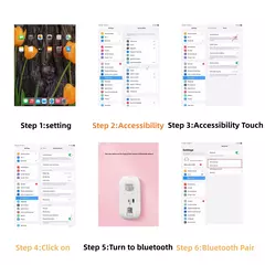 Mouse sem fio Bluetooth para Tablet e telefone, Ratos de retroiluminação RGB recarregáveis para iPad, PC, Laptop, 2.4GHz USB - loja online