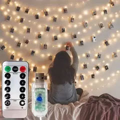 Bateria USB operado LED String Lights, Photo Clip, Fairy Lights, ao ar livre, árvore de Natal, decoração da guirlanda, decoração do casamento, 2m, 5m, 10m na internet