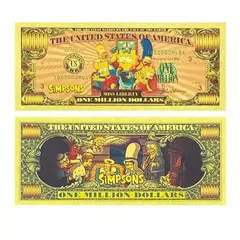 Os simpsons notas comemorativas dos desenhos animados periférico requintado folha de ouro conjunto completo coleção mão fantoche decoração do quarto - loja online