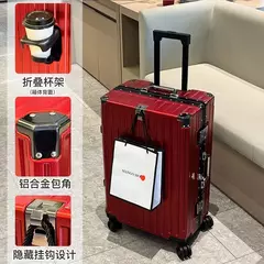Mala de viagem com suporte para copos, bagagem rolante, estojo do trole, roda universal, bagagem de mão, saco de embarque, novo
