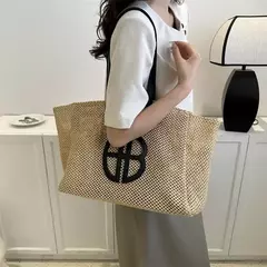 Bolsa de ombro de grande capacidade para mulheres, bolsa casual, personalizada, tecida, nova moda, verão, 2024 - Wolf Magazine