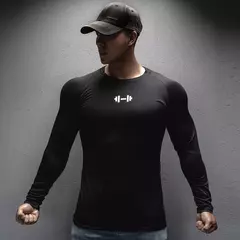 Imagem do Camiseta de manga comprida seca rápida masculina, tops esportivos musculares, corrida de lazer, nova para primavera e outono