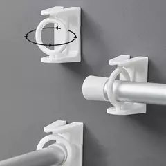 2/4pcs Auto-adesivo Cortina Rod Titular 360 Graus Rotatable Cortina Pólo Varas Suportes De Parede Para Casa Do Banheiro e Hotel