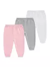 Unisex cor sólida algodão calças set, bebê recém-nascido, infantil criança calças, 3 pcs por lote