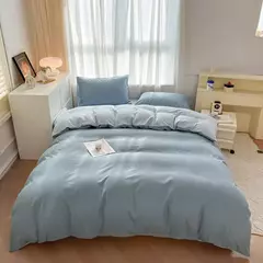 Conjunto de cama de tecido com escova de cor sólida, 2 lados, 4 peças, capa de edredom, fronha, lençol, colcha, único, queen, king size - loja online