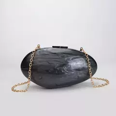 Sacos de noite acrílicos pérola para mulheres, bolsa de luxo, mini carteira feminina, bolsa de ombro corrente concha, crossbody, festa de casamento