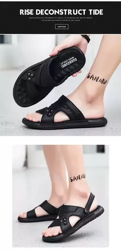 Imagem do Sandália macia masculina, chinelos de luxo, chinelos de sala de estar masculino, sapatos para passear em casa, adulto, 2024