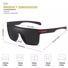 CRIXALIS-óculos polarizados para homens e mulheres, óculos UV400, quadrado, extragrande, anti-reflexo, espelho motorista, moda masculina - Wolf Magazine