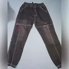 Calças jeans soltas para homens, calças harém, cor sólida, cintura de cordão - Wolf Magazine