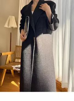 Casaco de alpaca de lã feminino, jaquetas de lã, trespassado duplo, gola de terno, solto, Casacos longos, senhora do escritório, outono, inverno, 2022 - comprar online