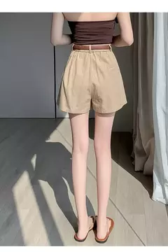 Shorts femininos casuais de cintura alta linha A saias, calças femininas soltas irregulares e chiques, moda verão, novo, 2024