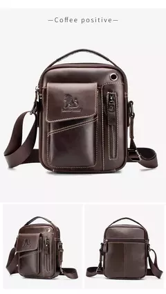 Bolsa de ombro multifuncional para homens Couro Crossbody Bag Bolsa de alta capacidade - Wolf Magazine