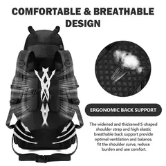 Impermeável Caminhadas e Camping Mochila, Sacos Esportivos ao Ar Livre, Trekking Bag, Mochila de Grande Capacidade, Equipamento de Viagem, 90L - loja online