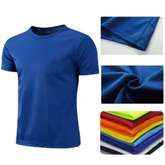 Quick Dry manga curta esporte t-shirt para homens e mulheres, ginásio Jerseys, instrutor de fitness, correndo t-shirt, Sportswear respirável, adolescente - comprar online