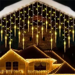 LED Cortina Icicle String Lights, Guirlanda de Natal, Fairy Light, Droop 0.4-0.6m, Natal, Jardim, Rua, Exterior, Iluminação Decorativa na internet