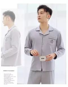Conjunto de pijamas masculinos de algodão, pijamas masculinos, pijamas adolescentes, roupas de casa, alta qualidade, design de moda, outono, primavera, novo na internet