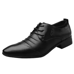 Sapato de couro branco com cordões masculino, sapato clássico, tamanho grande, ponto do dedo do pé, negócios, casual, formal, casamento - loja online