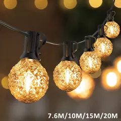 Conectável Diamond Outdoor Light Guirlanda, impermeável Jardim Fairy Lights, Natal Decorativo String Light, E12, 220V, G40