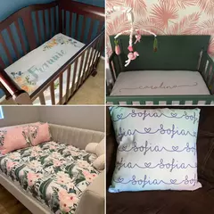 LVYZIHO-Conjunto de cama personalizado berço para o chuveiro do bebê, urso adormecido, nome personalizado, lua, nuvem, estrelas, menino e menina - comprar online