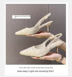 Sandálias de salto alto com sal marinho para mulheres, sapatos únicos com meia-cabeçada traseira oca, moda casual versátil - comprar online