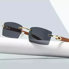 Óculos de sol sem aro vintage Leopard Head para homens e mulheres, óculos sem moldura, tons retangulares, nova moda - Wolf Magazine
