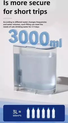 Dispensador de água para gatos, fonte de água móvel desconectada, alimentador de água automático para cães de estimação, bebedor para animais de estimação, fonte para gatos - loja online