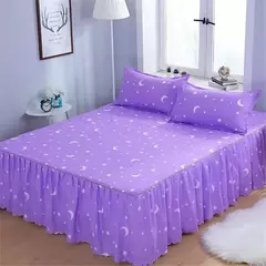 Conjunto de colcha de algodão bordado, saia de cama, fronhas, capa de folha, rei, rainha, duplo, 1.5 m, 1.8 m, 2m, 3pcs
