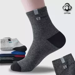 Meia esportiva de algodão masculina, letra macia respirável, meia elástica alta para tubo médio, tênis de corrida, moda verão, toalha Sox
