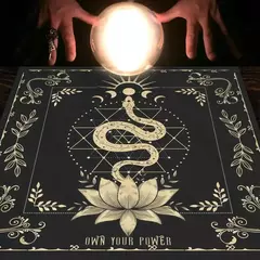 Toalha De Mesa De Tarô Com Seu Poder, Em Forma De Serpente, Estampa Floral e Vegetal, Toalha De Mesa Astrologia, Decoração De Altar, 1Pc