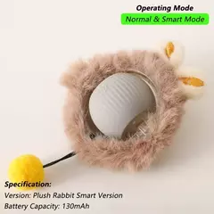 Brinquedo interativo de bola de gato, bola de rolamento automática com cauda, brinquedo interativo inteligente recarregável para animais de estimação, mouse inteligente para gato - comprar online